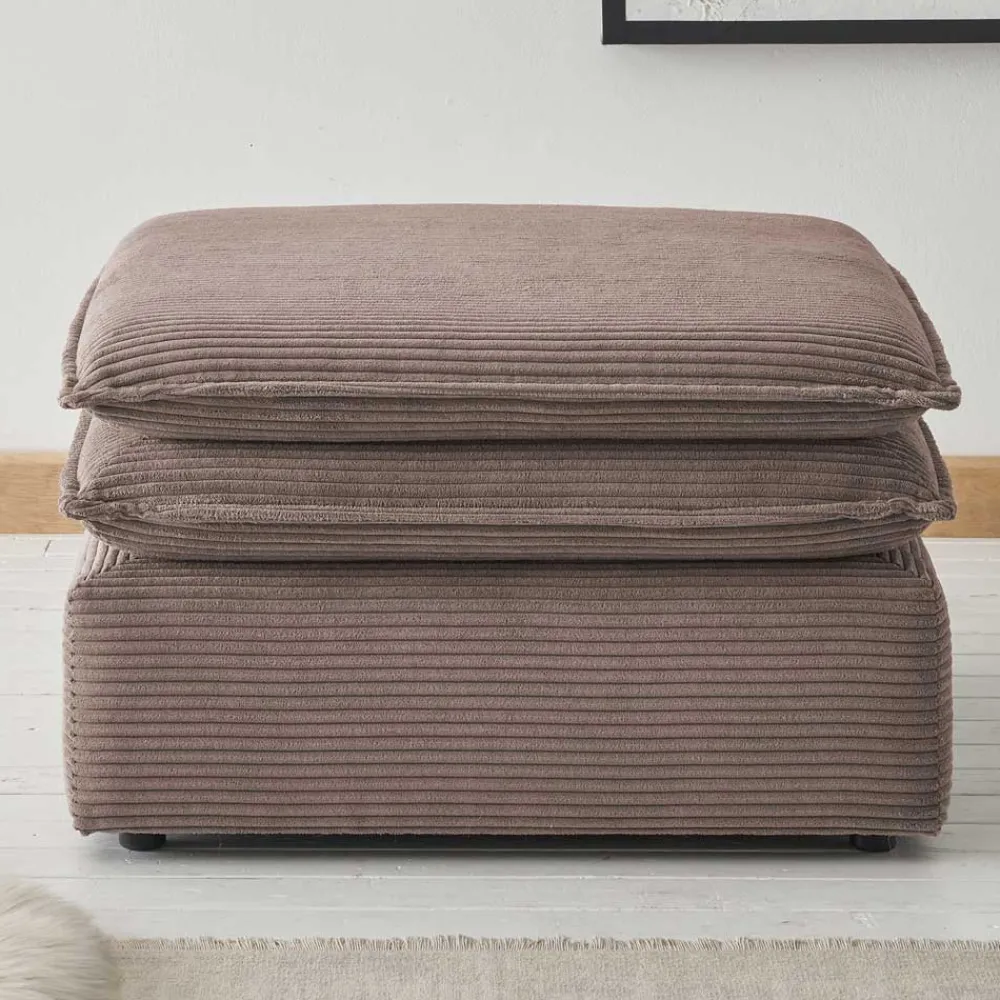 Wohnen Braune Möbel|Barhocker*Breitcord Hocker in Hellbraun - Anyna