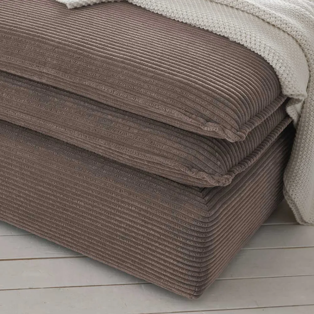 Wohnen Braune Möbel|Barhocker*Breitcord Hocker in Hellbraun - Anyna