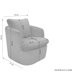 Wohnen Sessel & Hocker|Sessel*Breitcord Sessel in Offwhite - Fenturam