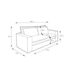 Wohnen Sofas|Sofa*Breitcord Zweisitzer in Beige - Jony