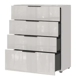 Wohnen Breite Hochkommode in Hellgrau - Aquara