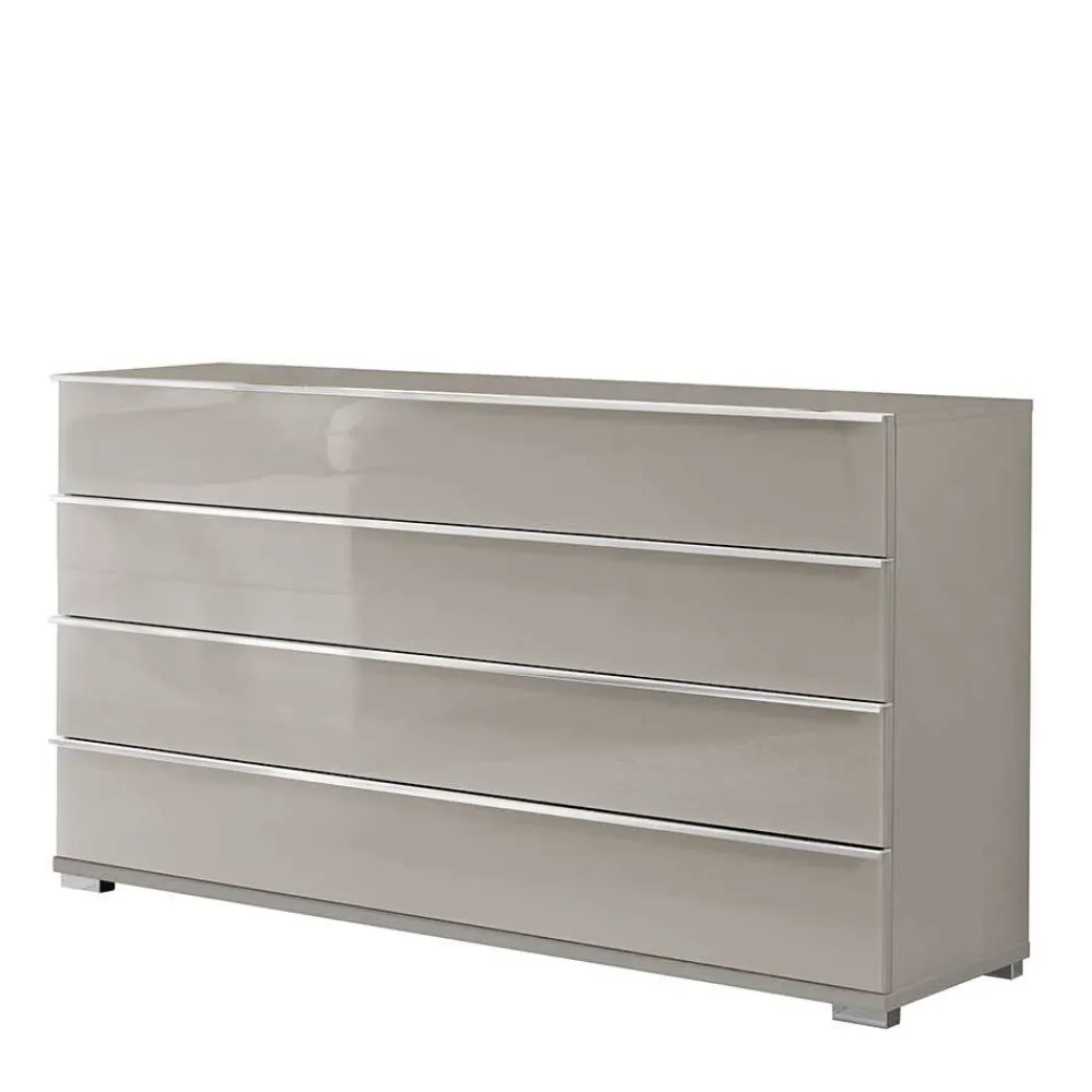 Wohnen Küchenschränke|Sideboards*Breite Kommode in Hellgrau mit Glasfront - Nucina