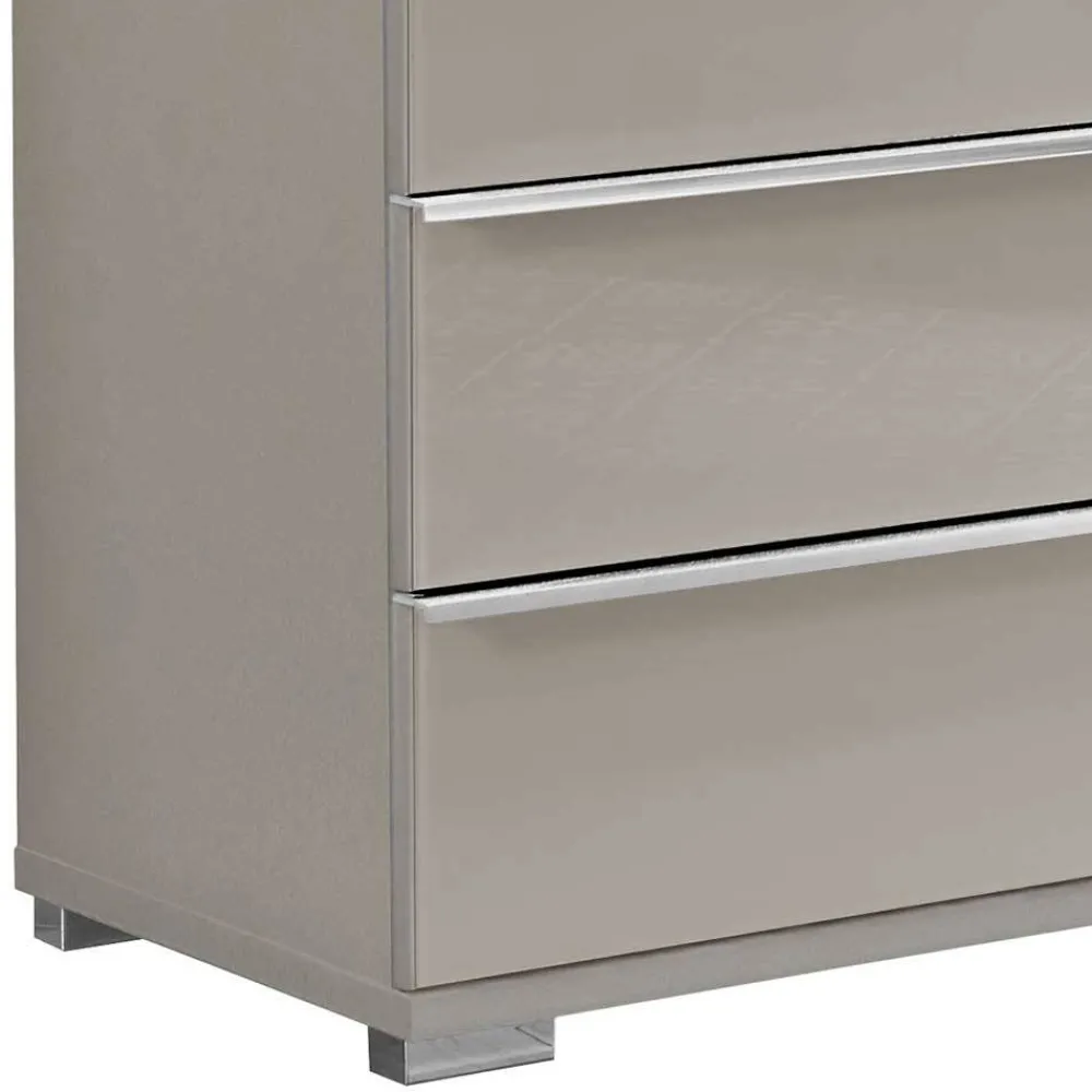 Wohnen Küchenschränke|Sideboards*Breite Kommode in Hellgrau mit Glasfront - Nucina