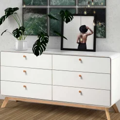 Wohnen Breite Kommode mit sechs Schubladen - Kolreva