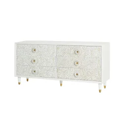 Wohnen Vintage Möbel*Breite Kommode mit sechs Schubladen - Triboot