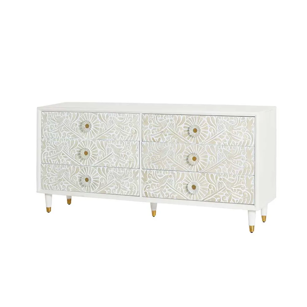 Wohnen Vintage Möbel*Breite Kommode mit sechs Schubladen - Triboot