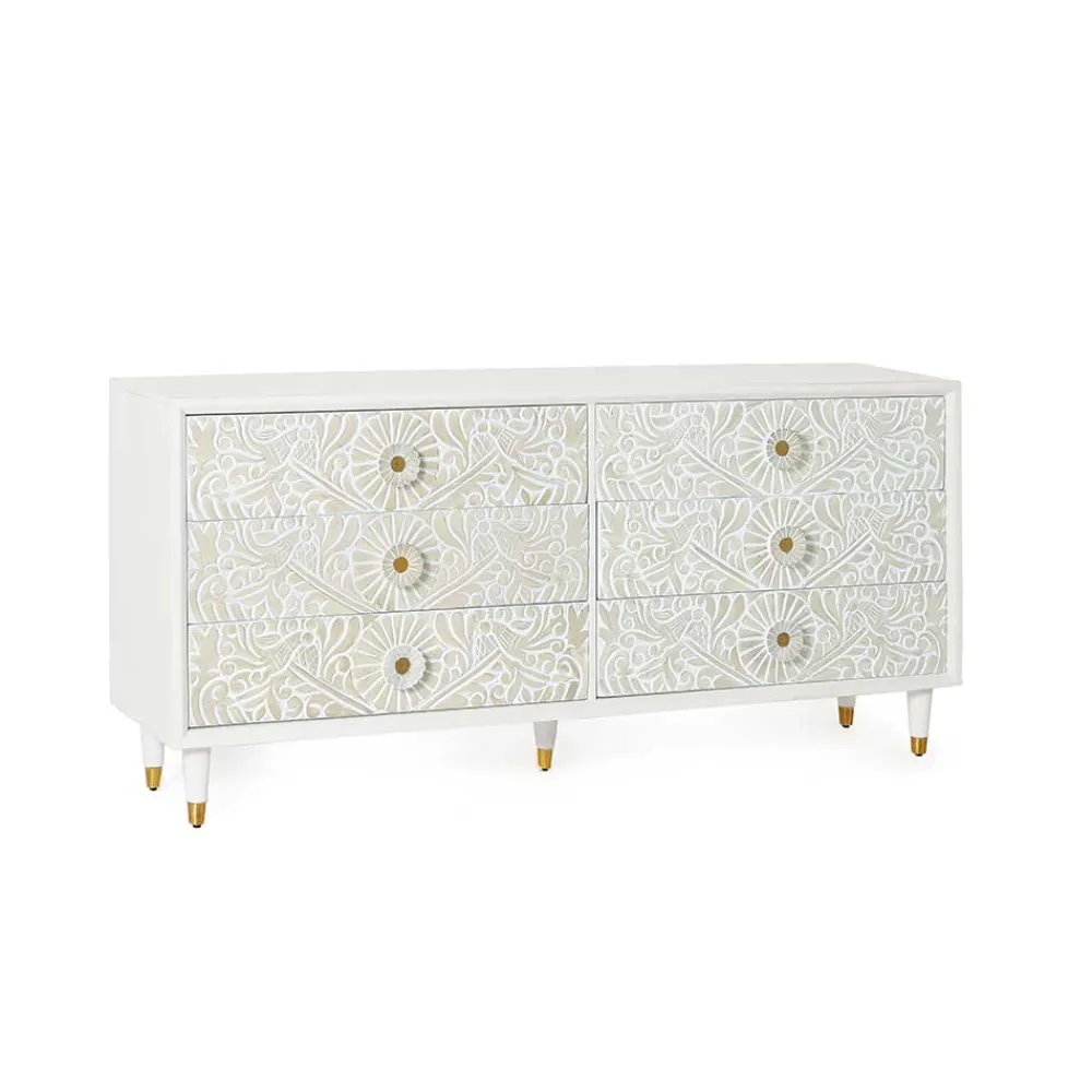 Wohnen Vintage Möbel*Breite Kommode mit sechs Schubladen - Triboot