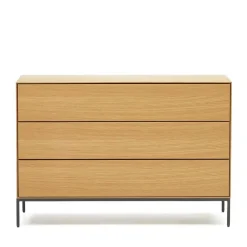 Wohnen Flurkommoden*Breite Schubladen-Kommode in Eichefarben - Utperio