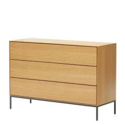 Wohnen Flurkommoden*Breite Schubladen-Kommode in Eichefarben - Utperio