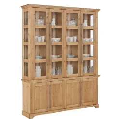 Wohnen Breite Vitrine aus Kiefer Massivholz - Noellisa