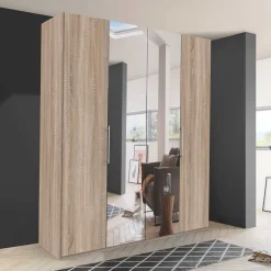 Wohnen Jugendzimmerschränke*Breiter Falttüren-Schrank mit Spiegel - Zayun