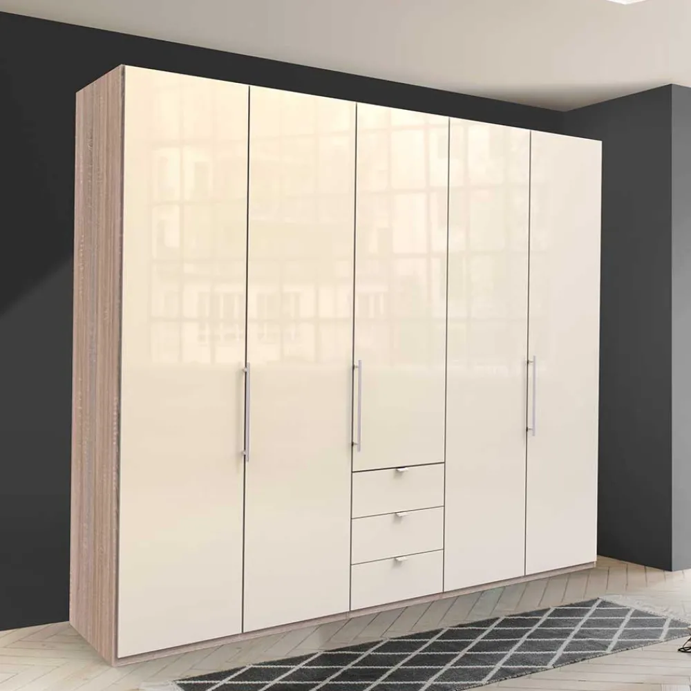 Wohnen Breiter Kleiderschrank mit 2 Falttüren - Rativian