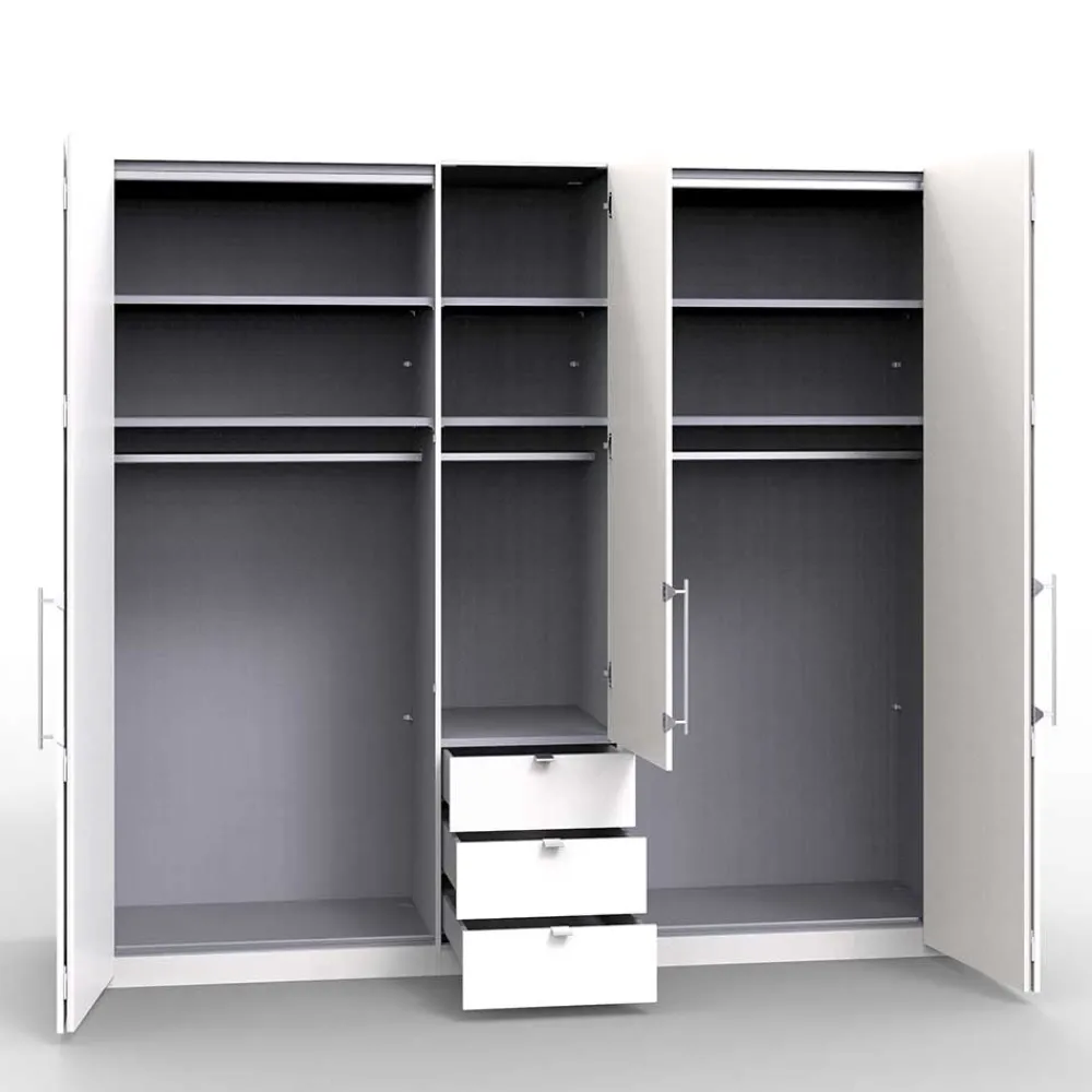 Wohnen Breiter Kleiderschrank mit 2 Falttüren - Rativian