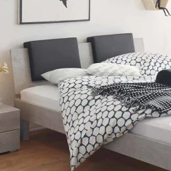 Wohnen Breites Bett Cabelia in Beton Optik Dekor Grau