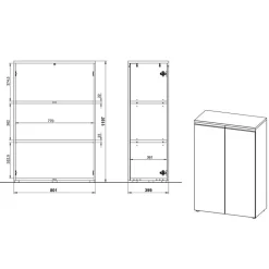 Wohnen Büro Aktenschrank mit 120 cm Höhe - Espnoz