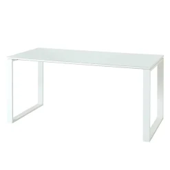 Wohnen Bürotische*Büro Arbeitstisch in Weiß mit Glas - Fidania