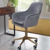 Wohnen Bürostühle*Büro Drehstuhl aus Samt in Grau - Horn