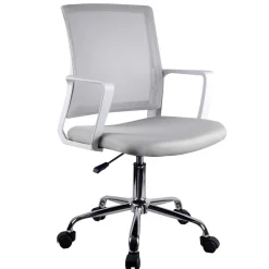 Wohnen Bürostühle*Büro Drehstuhl in Grau & Chrom - Albertoni