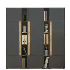 Wohnen Büro Schrank- und Regalwand Set - Ahilav (fünfteilig)