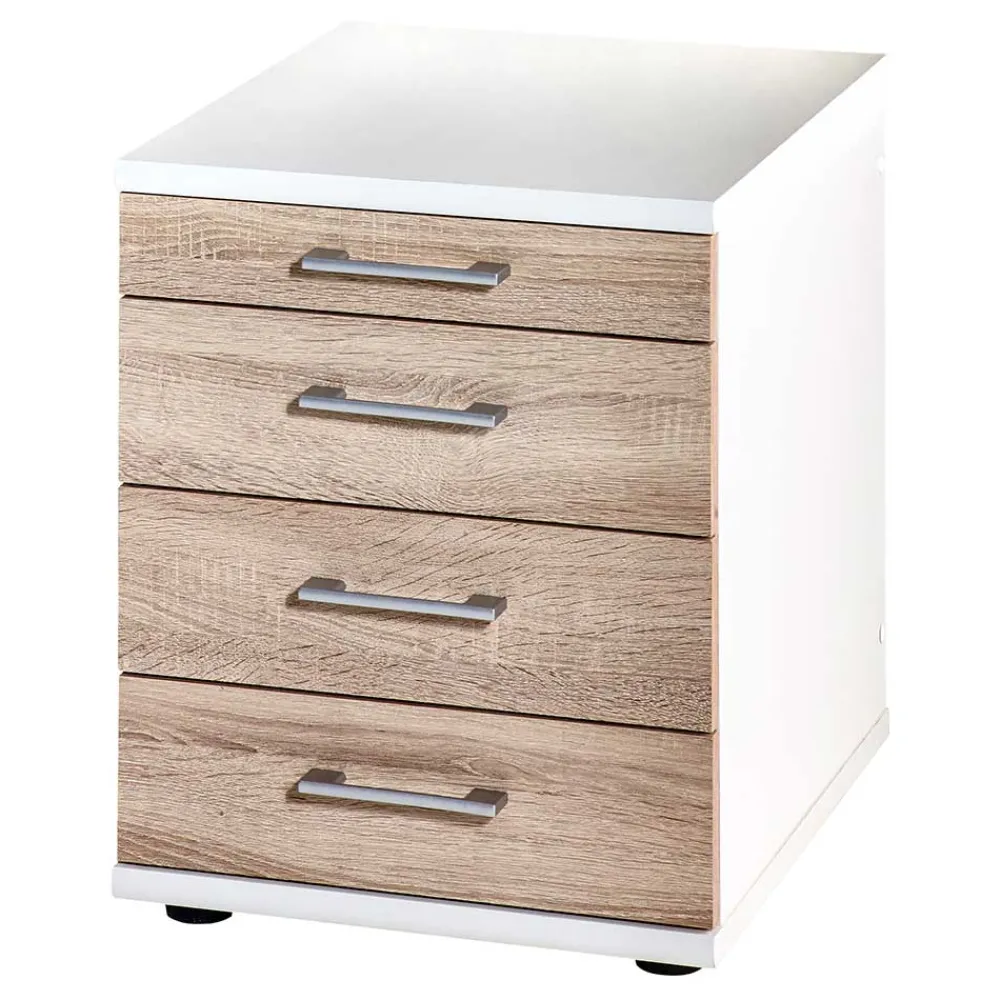 Wohnen Weiße Möbel|Rollcontainer*Büro Schubladen Container ohne Rollen - Garian