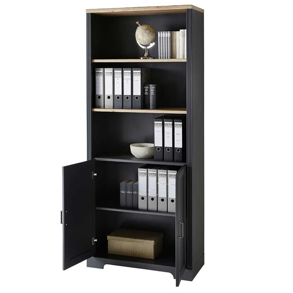 Wohnen Home Office Möbel|Büro Komplett*Büro Wohnwand im Landhaus Stil - Joe (dreiteilig)