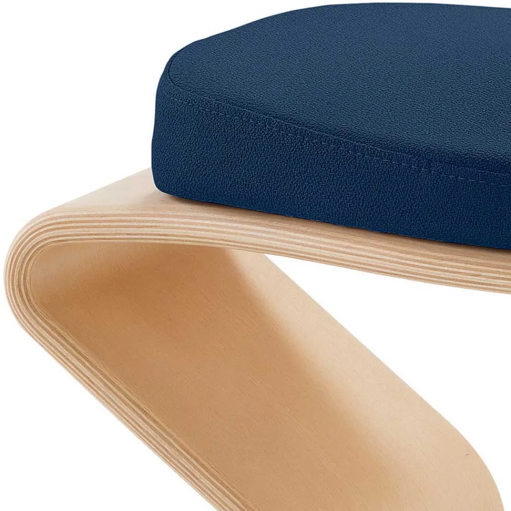 Wohnen Barhocker*Bürohocker aus Holz mit Stoff in Blau - Alicudi