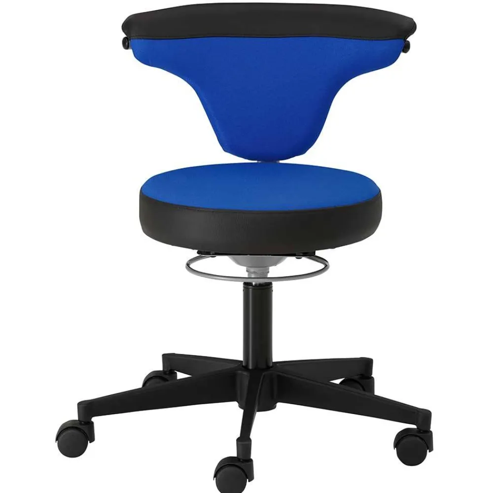 Wohnen Bürostühle*Bürohocker mit Lehne in Dunkelblau & Schwarz - Kanellas