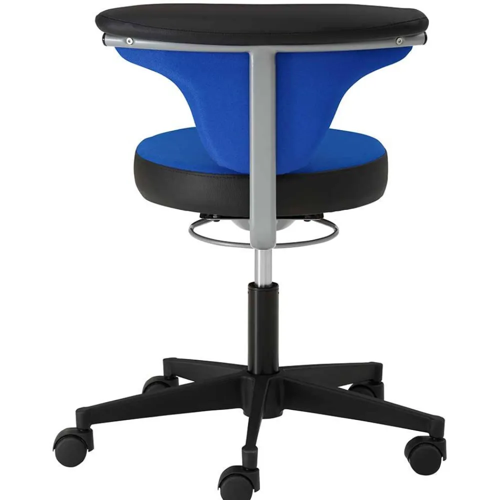 Wohnen Bürostühle*Bürohocker mit Lehne in Dunkelblau & Schwarz - Kanellas