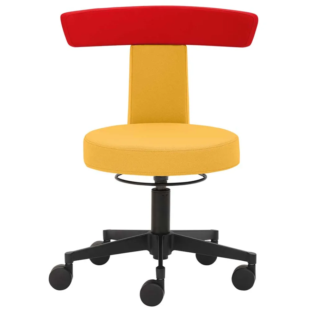 Wohnen Hocker|Barhocker*Bürohocker mit Rückenlehne in Gelb & Orange - Andjes