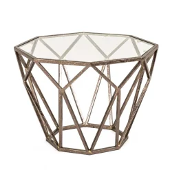 Wohnen Designermöbel*Bronzefarbener Beistelltisch Exados aus Metall