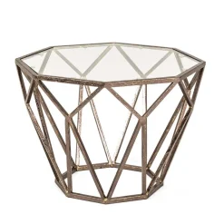 Wohnen Designermöbel*Bronzefarbener Beistelltisch Exados aus Metall