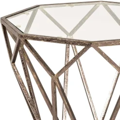 Wohnen Designermöbel*Bronzefarbener Beistelltisch Exados aus Metall