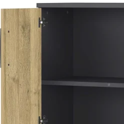 Wohnen Büroschränke*Büroschrank in Wildeiche NB & Dunkelgrau - Disgano I