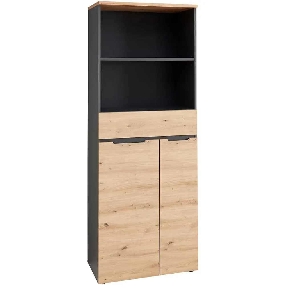 Wohnen Büroschränke*Büroschrank mit 2 Fächern und 2 Türen und Schublade - Kuetra