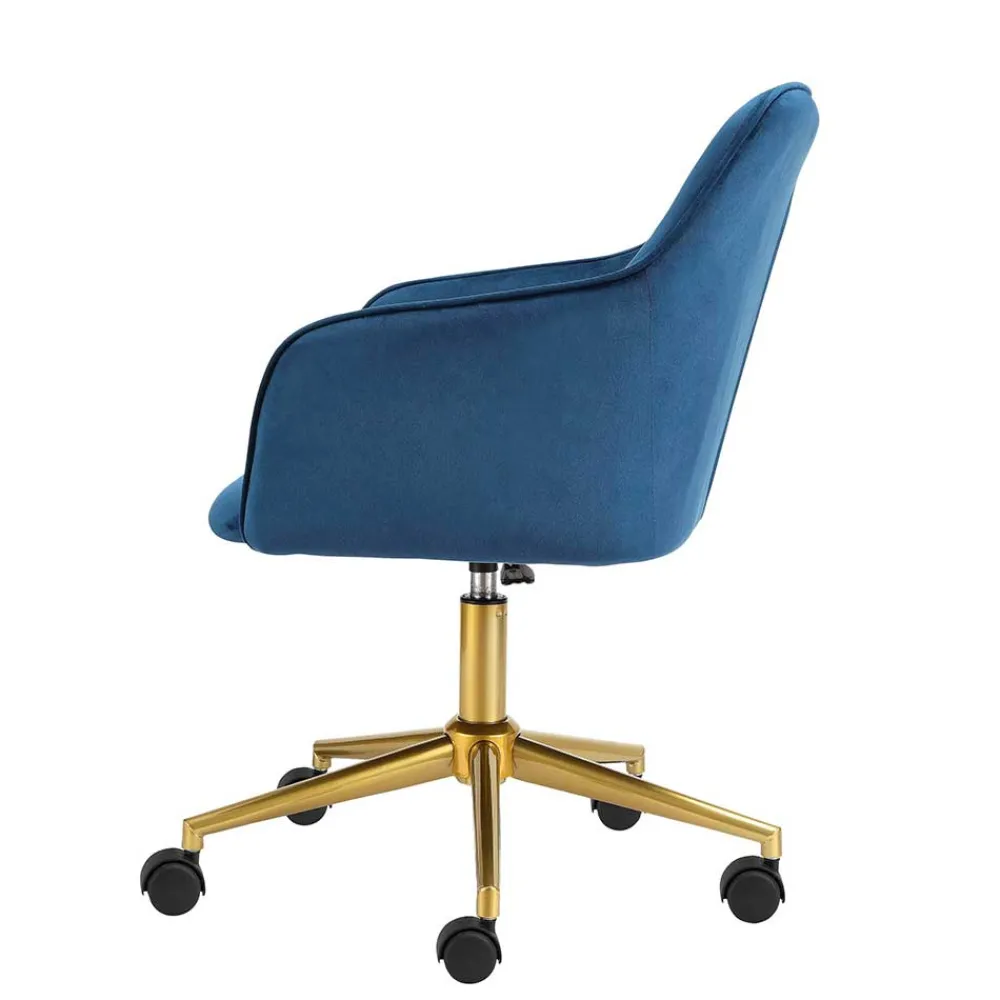 Wohnen Bürostühle*Bürostuhl in Blau mit Gold - Continento