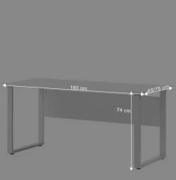 Wohnen Bürotische*Bürotisch Schreibtisch in Lichtgrau - Bowsla