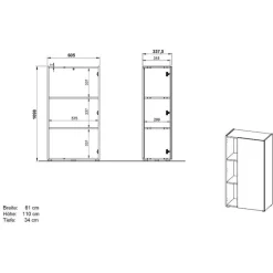 Wohnen Bürotisch und Schränke Set - Casai (dreiteilig)