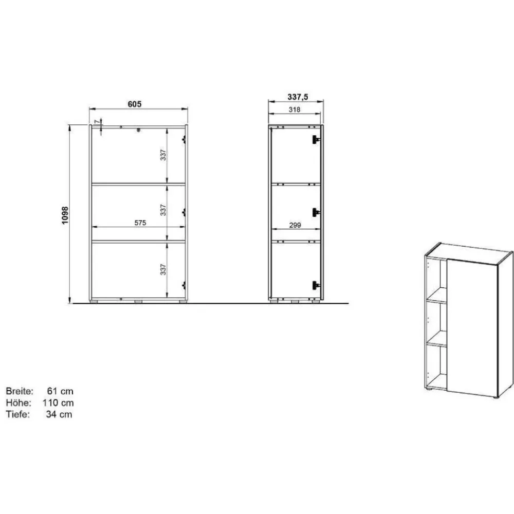 Wohnen Bürotisch und Schränke Set - Casai (dreiteilig)