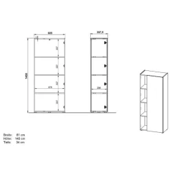 Wohnen Bürotisch und Schränke Set - Casai (dreiteilig)