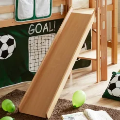 Kinder Wohnen Buche Hochbett mit schräger Rutsche - Mazarena