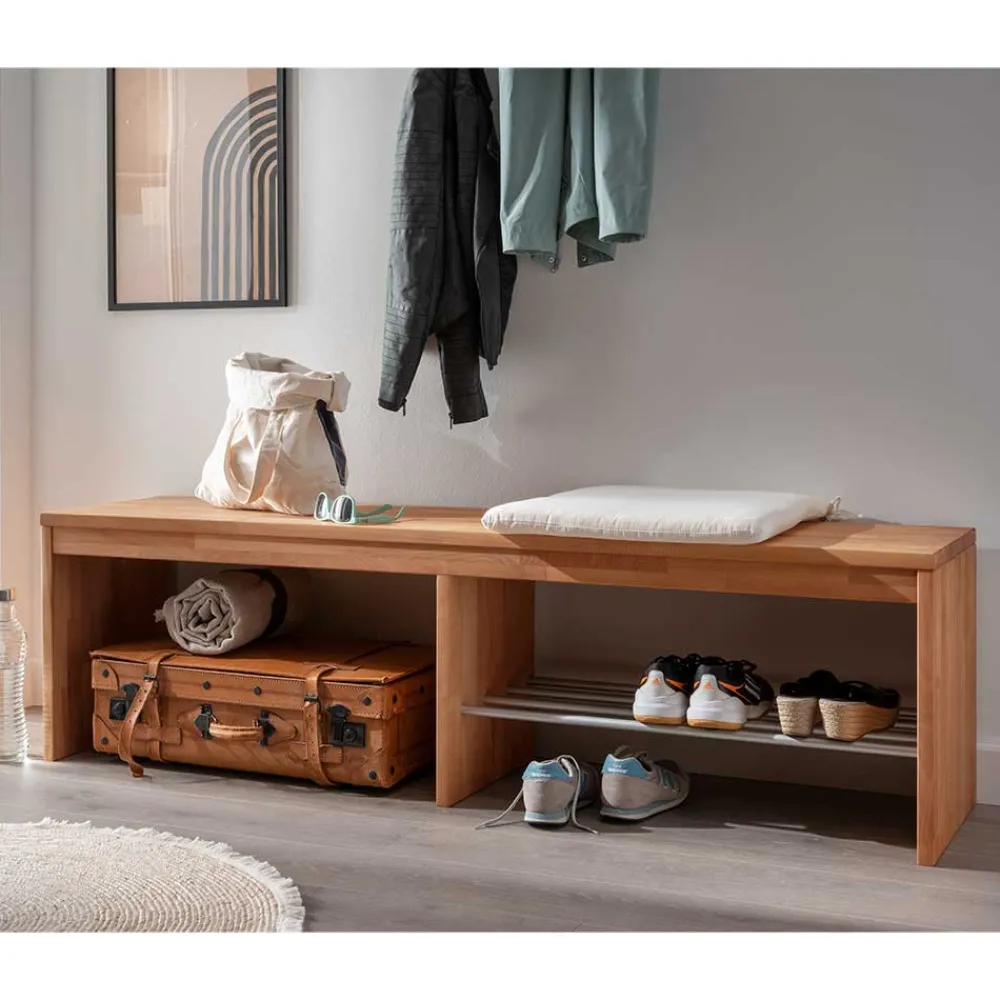 Wohnen Schuhschränke|Garderobenbänke*Buchenholz Flurbank 160 cm breit - Shimousa