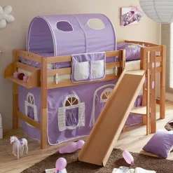 Kinder Wohnen Buchenholz Mädchen Spielbett in Natur - Gravura