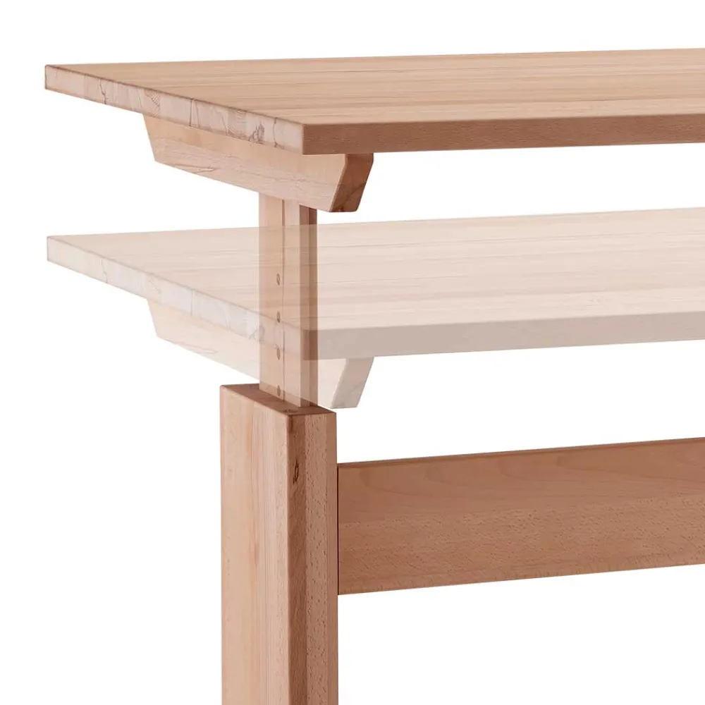 Wohnen Massivholzmöbel|Tische*Buchenholz Schreibtisch höhenverstellbar per Raster - Bash