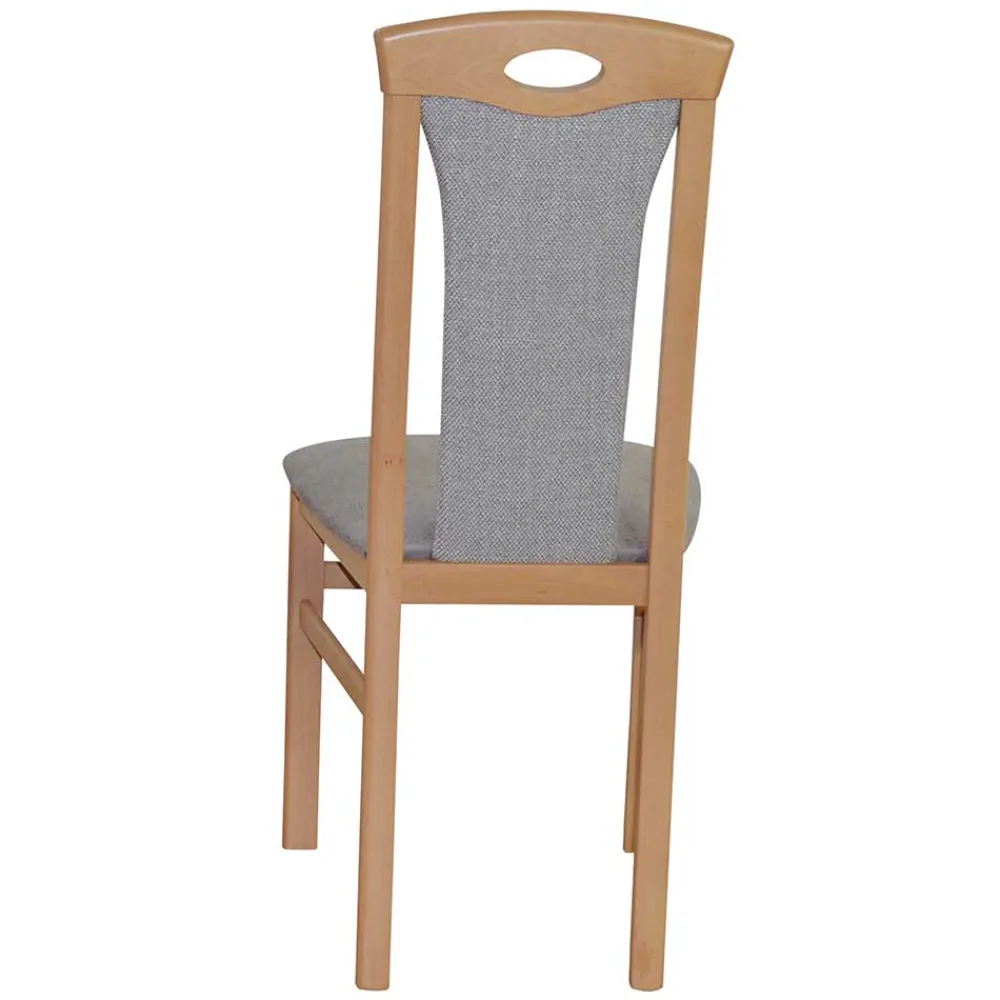 Wohnen Buchenholz Stühle in Natur & Hellgrau - Zandravo (2er Set)