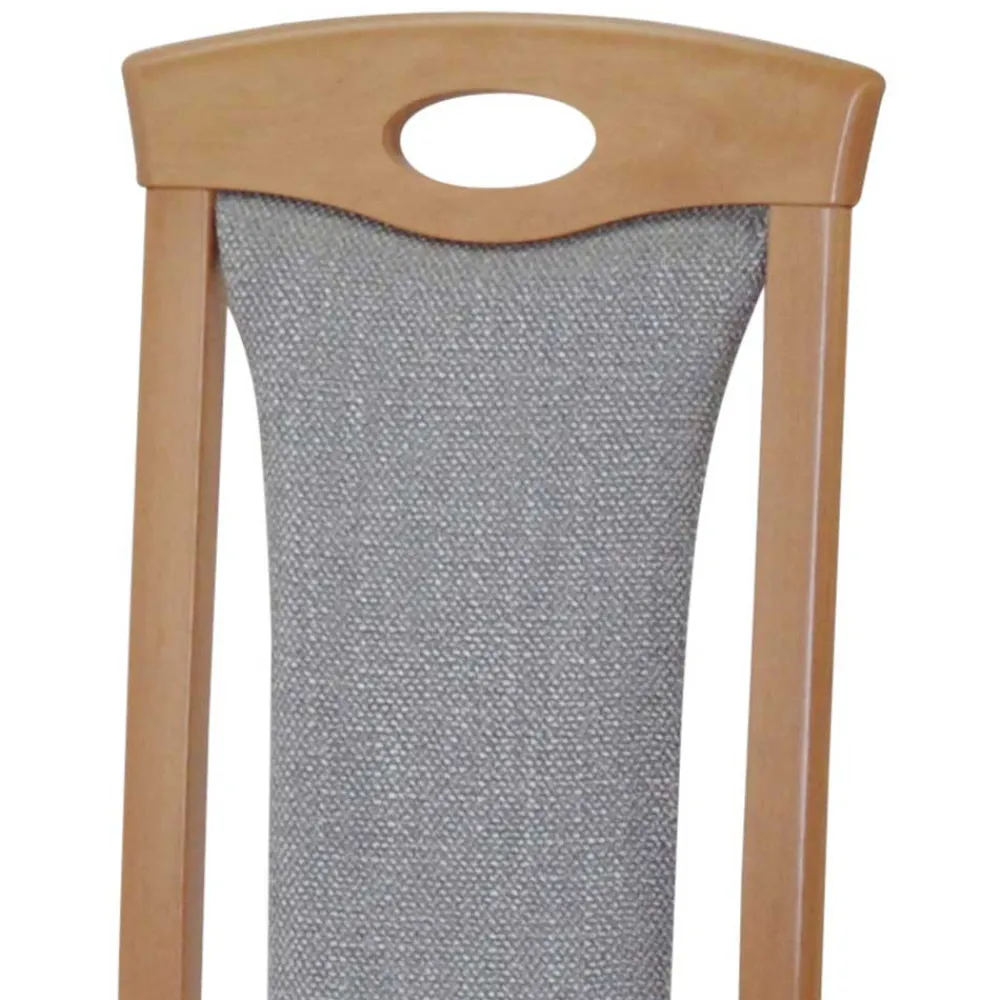 Wohnen Buchenholz Stühle in Natur & Hellgrau - Zandravo (2er Set)