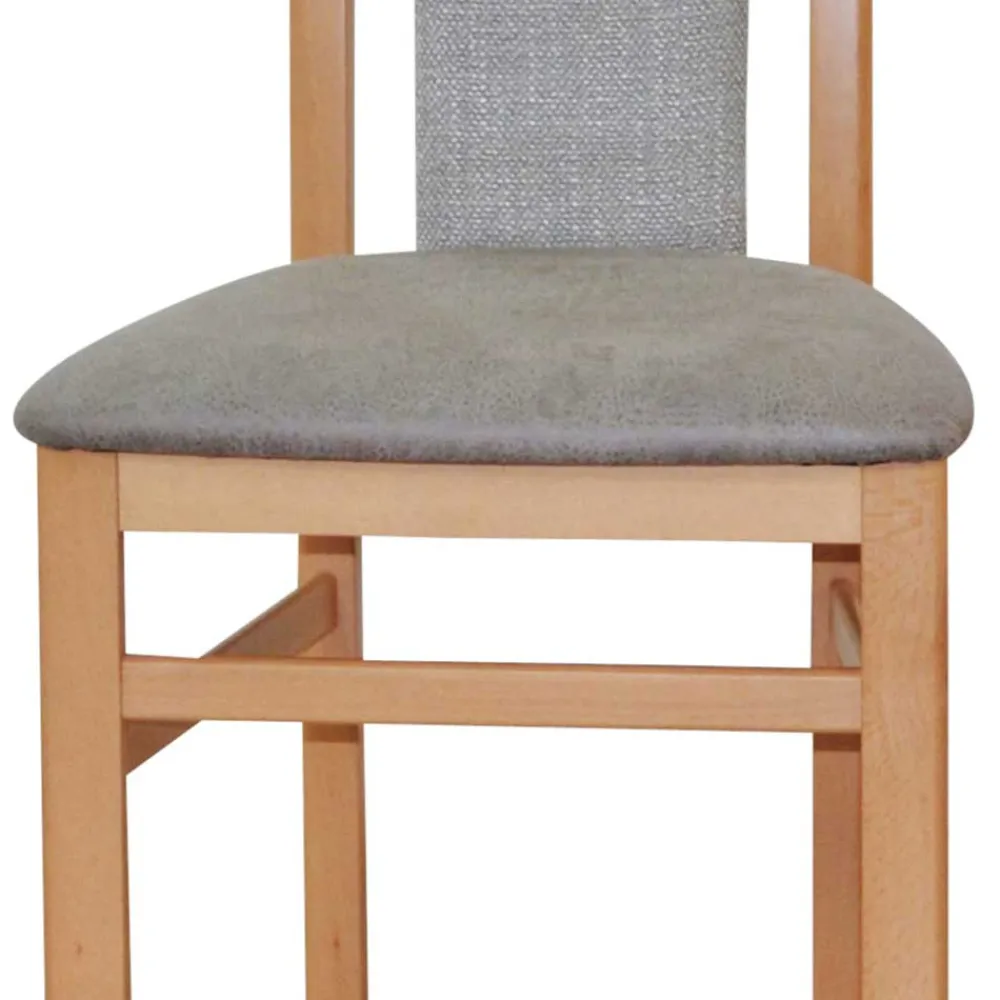 Wohnen Buchenholz Stühle in Natur & Hellgrau - Zandravo (2er Set)