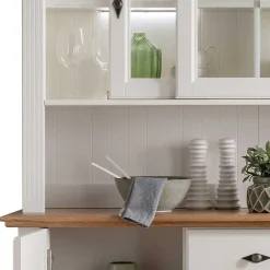 Wohnen Esszimmer-Vitrinen|Esszimmerschränke*Buffetschrank in Weiß & Eichefarben - Henry