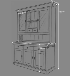 Wohnen Buffetschrank Satumare in Weiß Kiefer teilmassiv