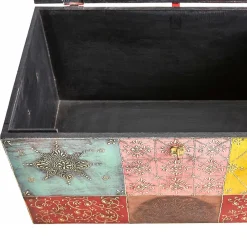 Wohnen Bunte Holztruhe im Orientalischen Stil - Lilano
