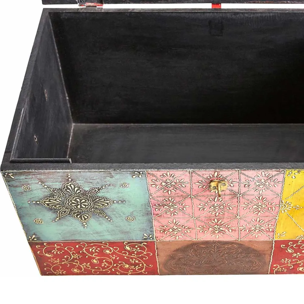 Wohnen Bunte Holztruhe im Orientalischen Stil - Lilano